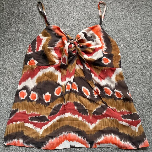 Lane Bryant Women’s Cami Tie Front Multi Color Spaghetti Strap Top | Sz 16 - Picture 8 of 13